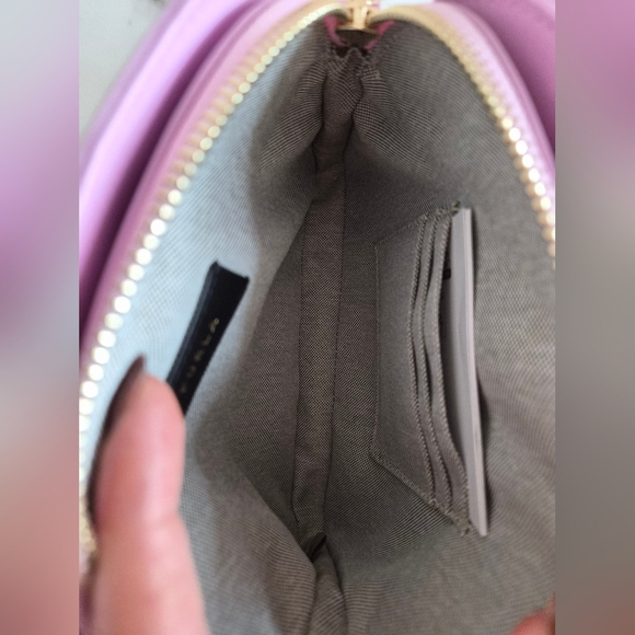 Furla NEW Lilac Leather Crossbody Bag – Small Dome Style, Gold Hardware - Picture 3 of 8